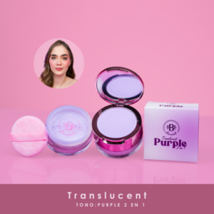 Polvo suelto traslucent 2 en 1 grande purple